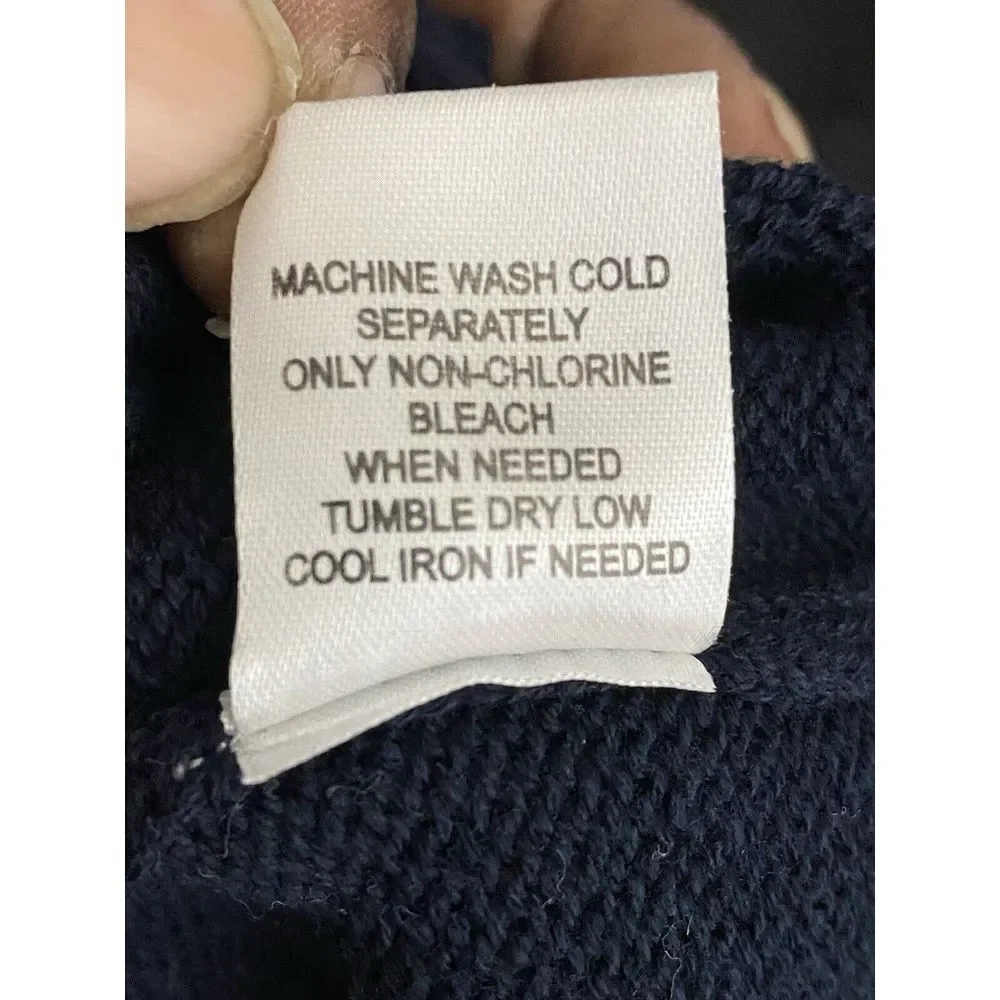 Weatherproof Mens Fair Isle Sweater Navy Fair Isle Crew-neck‎ Sweater Size Large